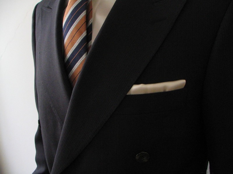 16-20: groom suit double-breasted wool-silken satin